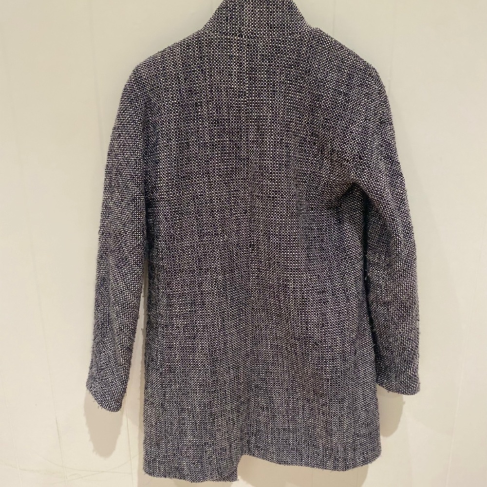 Express Tweed Cocoon Coat Blk/Wht - Picture 4 of 8